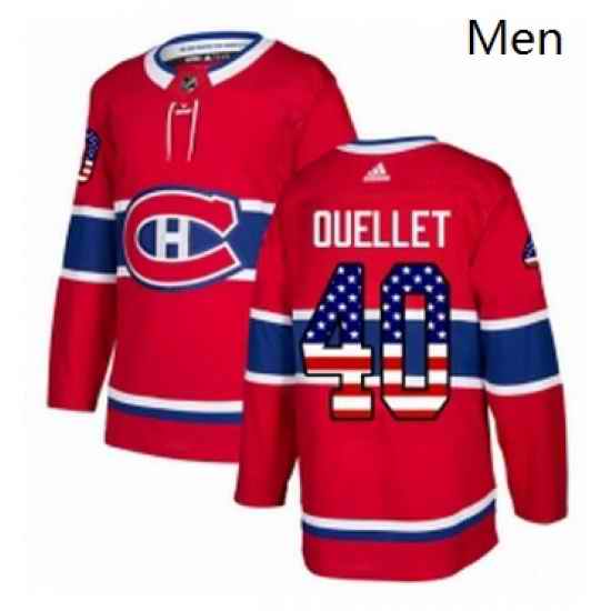 Mens Adidas Montreal Canadiens 40 Joel Armia Authentic Red USA Flag Fashion NHL Jersey